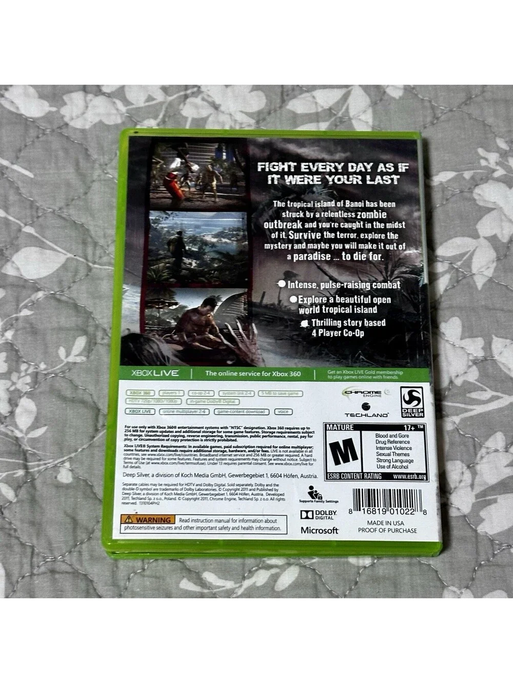 Dead Island (Microsoft Xbox 360, 2011) Complete CIB - Tested
